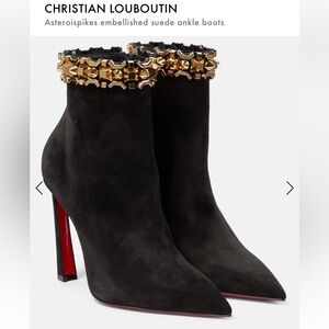 CHRISTIAN LOUBOUTIN Asteroispikes embellished suede ankle boots